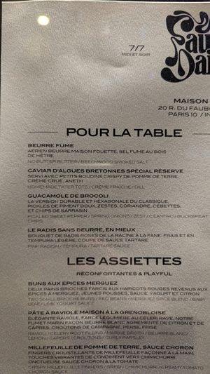 Shared appetizers at Faubourg Daimant in Paris