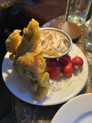 Fried radish with tartare sauce   at Faubourg Daimant in Paris