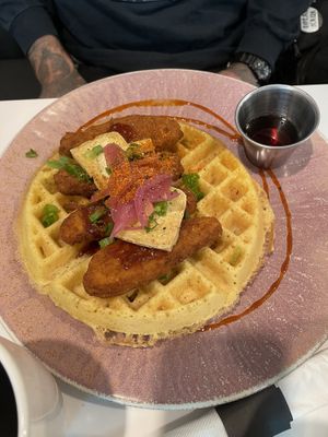 “Chicken” waffle  at Namo Cafe Bistro in Calgary