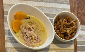 Ceviche con chicharrón  at Oiga in Lima