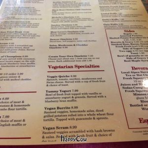 menu at Driftwood Cafe in South Lake Tahoe