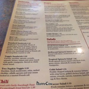 menu 2 at Driftwood Cafe in South Lake Tahoe