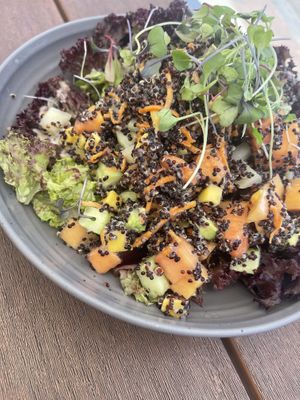 Papaya Quinoa Salad with Lime Miso Dressing   at The Naughty Fox in Santa Catalina Island