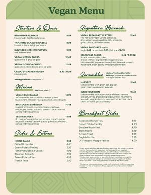 Vegan menu   at Kerbey Lane Cafe - San Antonio in San Antonio
