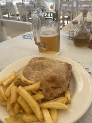 Vegan moussaka. Don’t be tempted by the display board   at Antony - Spavento in Kefalonia