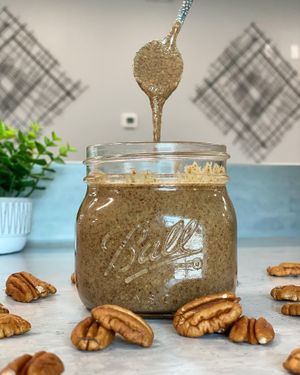 Homemade Pecan Butter. Served in our Pecan Pita, or purchase some in bulk to take home! at Vibrant Beat Cafe in Fort Myers