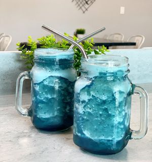 Dive into the depths of our Mermaid Bay Blue Spirulina Smoothie! This vibrant smoothie is packed with nutrients and antioxidants, making it the perfect way to start your day. at Vibrant Beat Cafe in Fort Myers