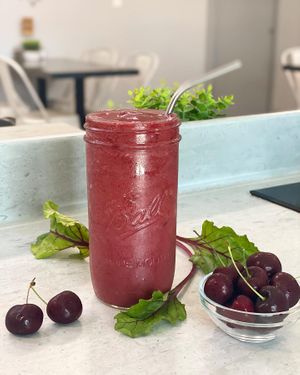 Try our Vibrant Beat protein shake! It’s not only packed with protein but loaded with so many great benefits from the cherries, beet powder and hibiscus tea. at Vibrant Beat Cafe in Fort Myers
