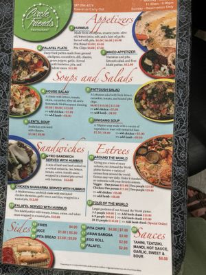 Menu items  at Circle of Friends Restaurant in Findlay