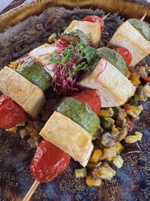 Spiedini di tofu  at Ristorante Il Boschetto in Follonica