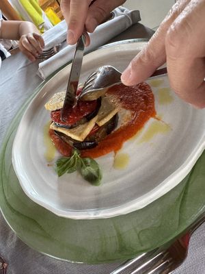 Parmigiana di melanzane e tofu  at Ristorante Il Boschetto in Follonica