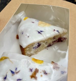 Delicious blueberry lemon cakee  at The Green Bakery in Sydney