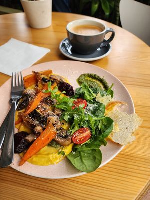 Vegan cheesy omelette at The Green Bakery in Sydney