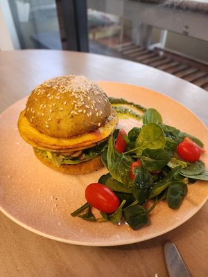 Mushroom and vegan egg roll at The Green Bakery in Sydney