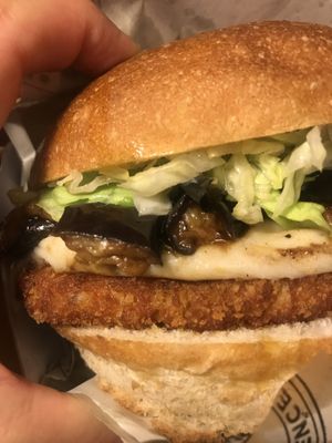 Panino con cordon bleu, melanzane a funghetto, mezzarella e insalata  at Paninoteca Follie in Naples