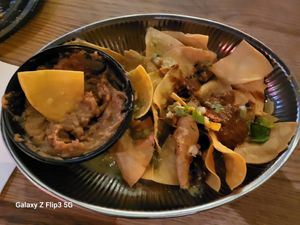 Beans with totopos at La Neta Bar in Stockholm