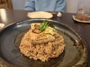 tofu and fried rice  at Mer in Tokyo