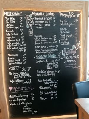 Die Speisekarte at Gartencafé Wiligrad in Luebstorf