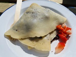 Homemade chocolate hazelnut paste with strawberries 🍓   at native, et al. in Aberdeen