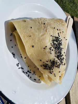 “Snoopy” peanut satay sauce with tofu   at native, et al. in Aberdeen