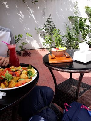 T at Organic Smoothie Bowl and Café - Boudhha in Kathmandu