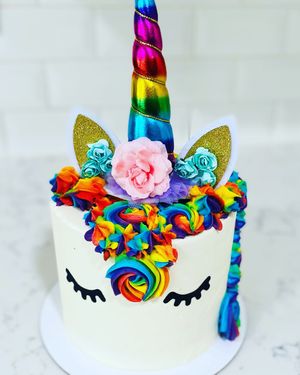 Rainbow unicorn cake at Austin Kind Cakes in Austin