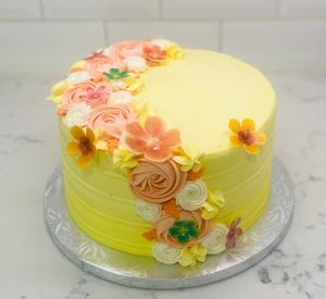 Cascading floral springtime design  at Austin Kind Cakes in Austin