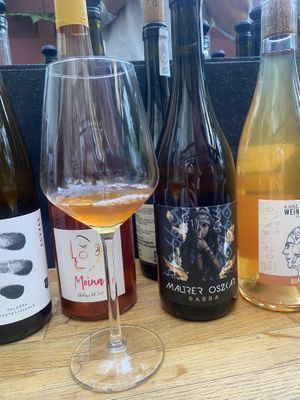 Serbian orange wine  at Bardzo in Poznan