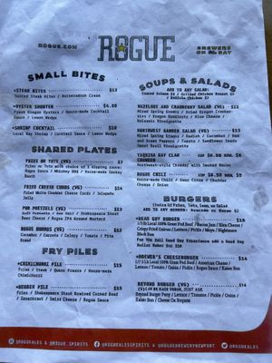 Only vegan item is the beyond burger   at Rogue Ales & Spirits in Newport