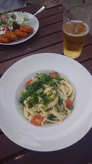 Tagliatelle Spinat at Pension Wieseneck in Hiddensee