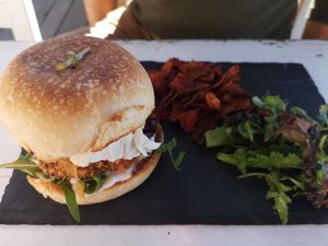 Asian burger at Yabalulu in Vila Nova De Milfontes