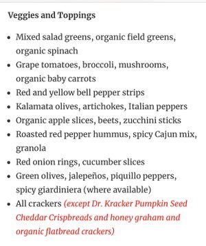 Vegan options  at Jason's Deli in Midland