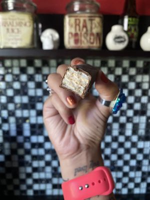 Close-Up of Interior of Vegan Chocolate 🍫 Crispy 😛  at Mollie Stone's in San Mateo