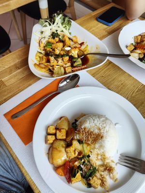 Pad nam prig pao (with tofu) at Sri Manee Isaan Thai House in Interlaken