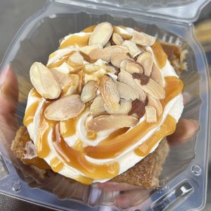 tres leches cake from Nora’s Desserts  at North Park Vegan Food PopUp in San Diego