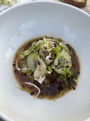 Cucumber and spaghetti squash (not on the menu - was a special the evening we were there)  at Poppy in Cleveland