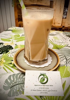 Iced coffee (with ice cream and almond milk) 🤤  at Soul Foods in Alford