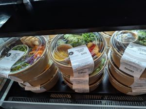 Takeaway salads at Greens Supermarket in Newtown