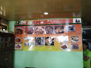 Menu at Formosa in Quito