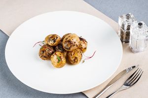 Backed baby potatoes  at Gray Goose Garden in Chisinau