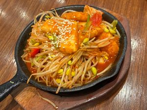 Korean stir-fried spicy veggie squid at Yache in Taipei