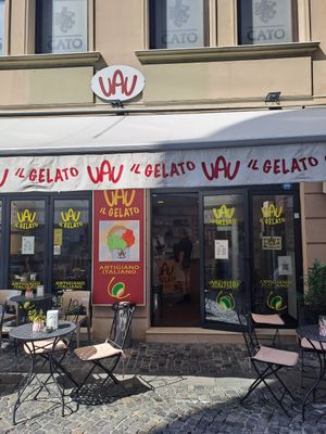 From outside at Vau Il Gelato in Bucharest