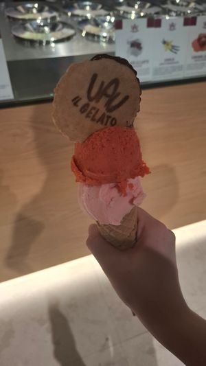 Watermelon and strawberry at Vau Il Gelato in Bucharest