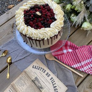 vegan cake at Le Chateau de Cambiaire in Saint-etienne-vallee-francaise
