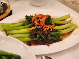 Steamed kale with preserved veg at Disneyland - Plaza Inn  in Outlying Islands