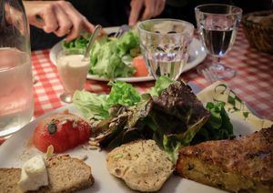 Chutney, vegetable tart, galette  at Cake Thé in Millau