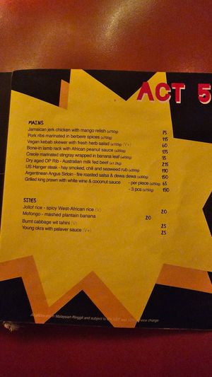 Menu at JOLOKO in Kuala Lumpur