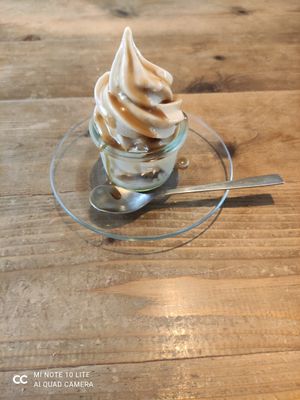 Awamori soft ice cream at Ukishima Garden in Naha