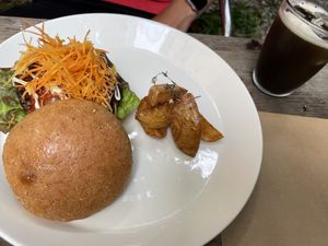Vegan burger  at Ukishima Garden in Naha