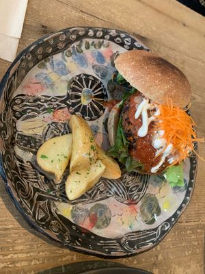 Vegan burger   at Ukishima Garden in Naha